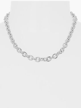 NWT Madewell Chunky Oval Link Necklace Silver Tone